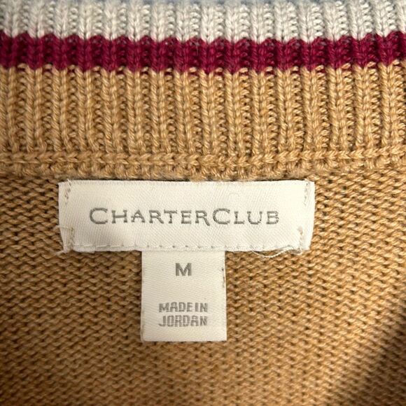 Charter Club Winter Wildlife Crewneck Sweater Medium - Picture 3 of 6
